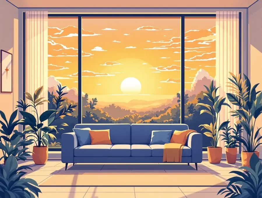 a漫网 品牌插画：清晨的追番空间